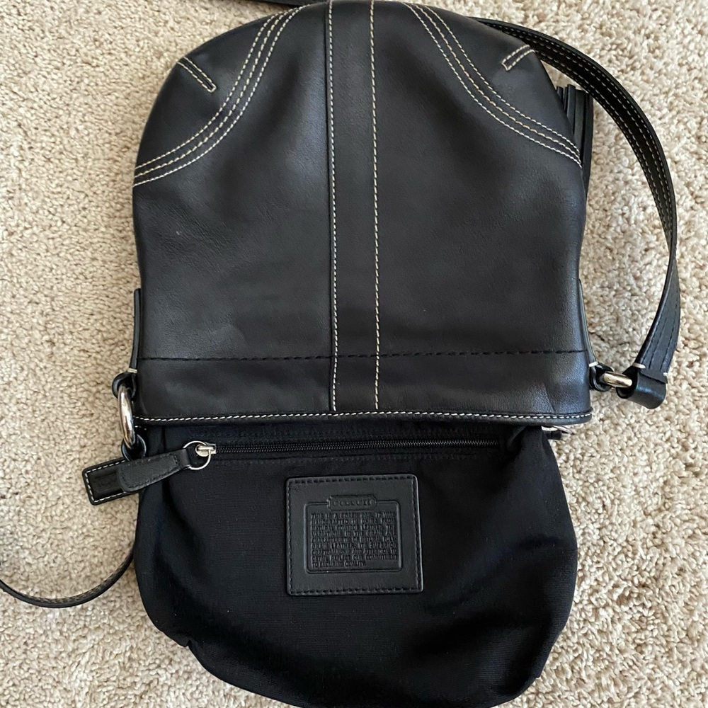 Small COACH Crossbody Handbag - black leather - Picture 7 of 10